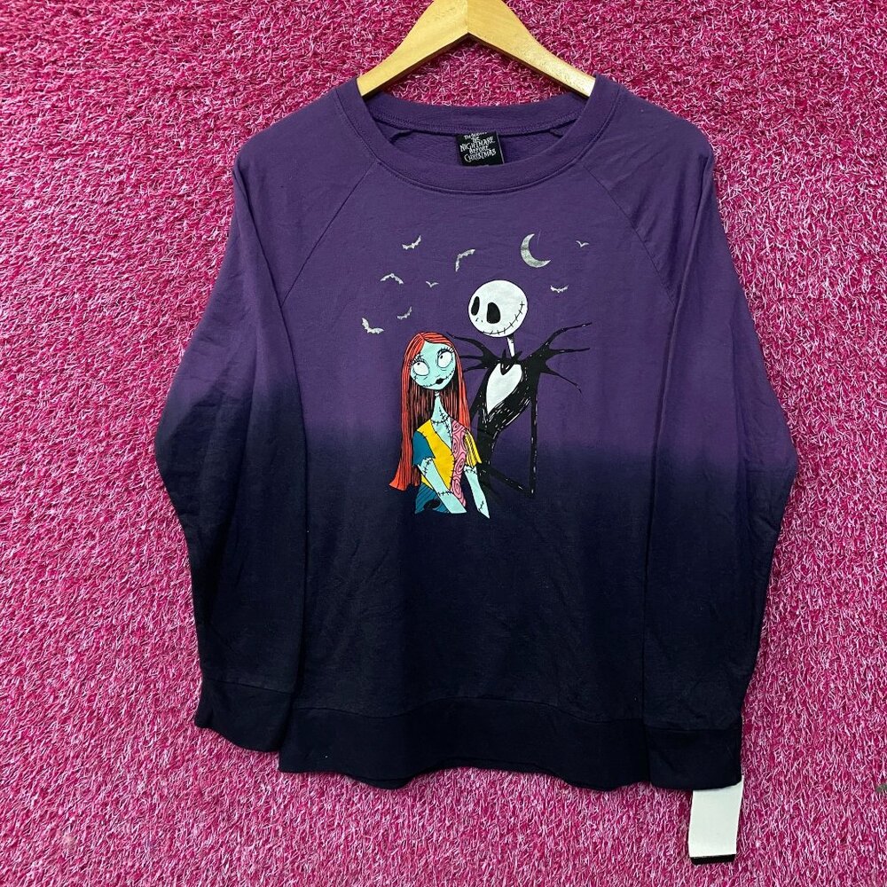 Disney The Nightmare Before Christmas Jack and Sally Ombre Sweatshirt Medium